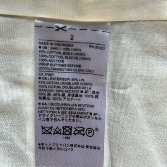 Banana Republic stripped Blazer navy blue and white Linen and Cotton mix - Picture 6 of 8